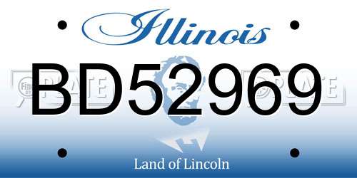 BD52969 Illinois License Plate