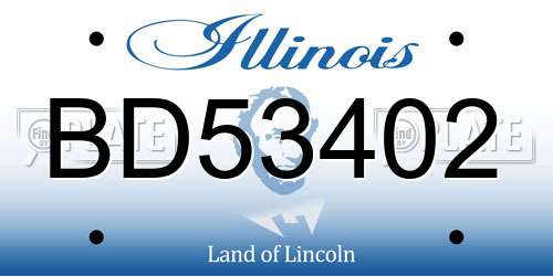 BD53402 Illinois License Plate