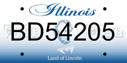BD54205 Illinois License Plate