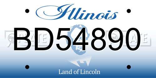 BD54890 Illinois License Plate