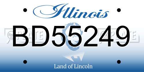 BD55249 Illinois License Plate