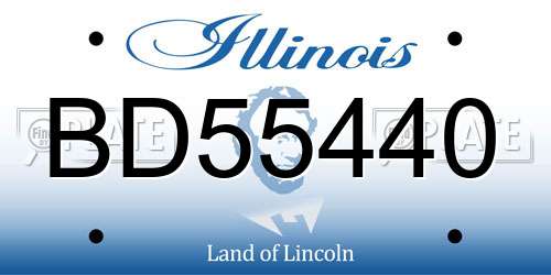 BD55440 Illinois License Plate