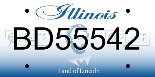 BD55542 Illinois License Plate