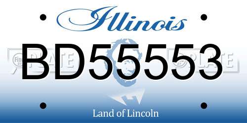 BD55553 Illinois License Plate