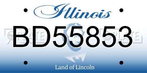 BD55853 Illinois License Plate