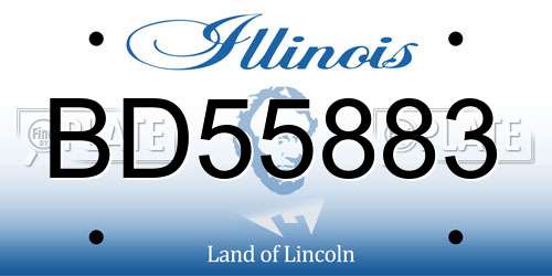 BD55883 Illinois License Plate