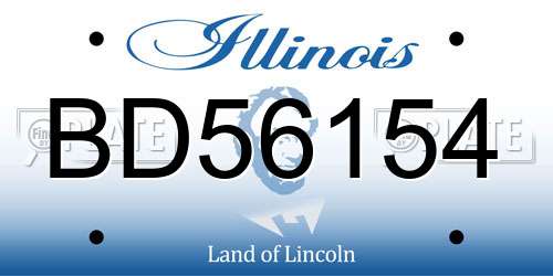 BD56154 Illinois License Plate