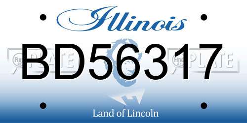 BD56317 Illinois License Plate