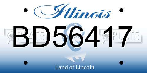BD56417 Illinois License Plate