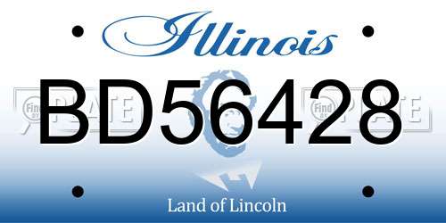 BD56428 Illinois License Plate