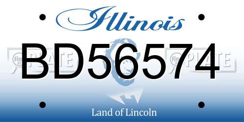 BD56574 Illinois License Plate