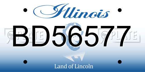 BD56577 Illinois License Plate