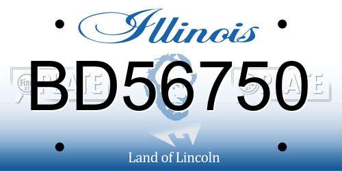 BD56750 Illinois License Plate