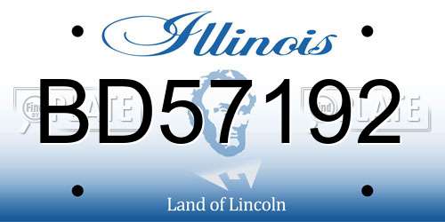 BD57192 Illinois License Plate