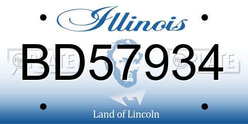 BD57934 Illinois License Plate