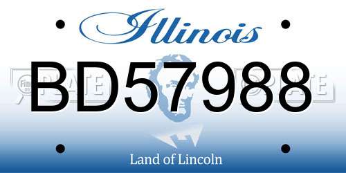 BD57988 Illinois License Plate
