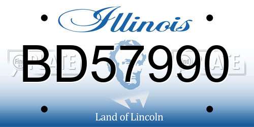 BD57990 Illinois License Plate