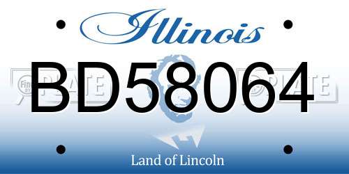 BD58064 Illinois License Plate