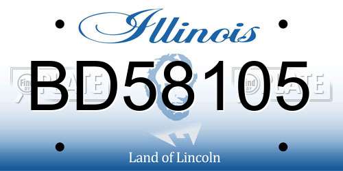 BD58105 Illinois License Plate