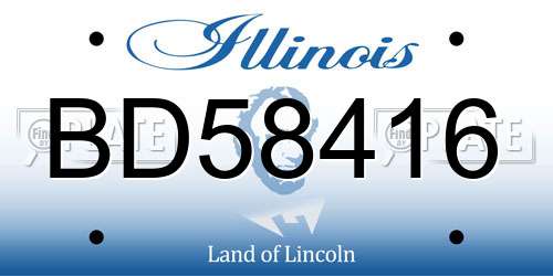 BD58416 Illinois License Plate