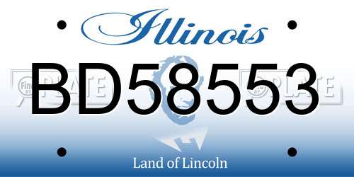 BD58553 Illinois License Plate