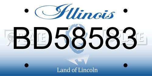 BD58583 Illinois License Plate