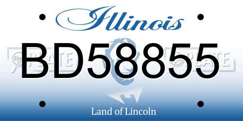 BD58855 Illinois License Plate