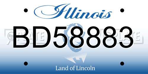 BD58883 Illinois License Plate