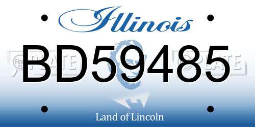 BD59485 Illinois License Plate