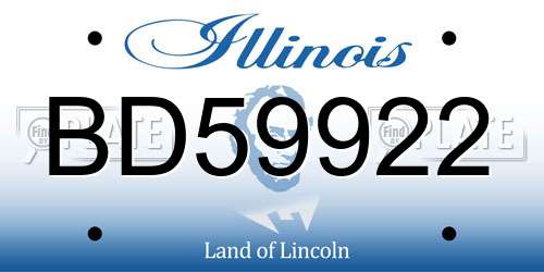 BD59922 Illinois License Plate