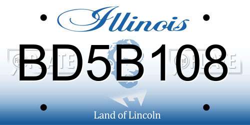 BD5B108 Illinois License Plate