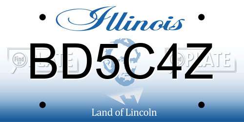 BD5C4Z Illinois License Plate