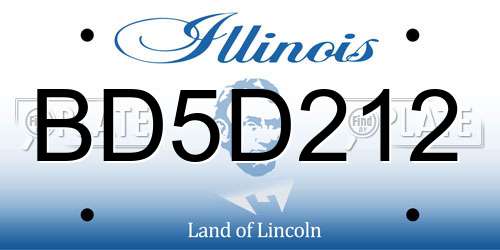 BD5D212 Illinois License Plate