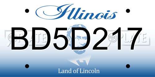 BD5D217 Illinois License Plate