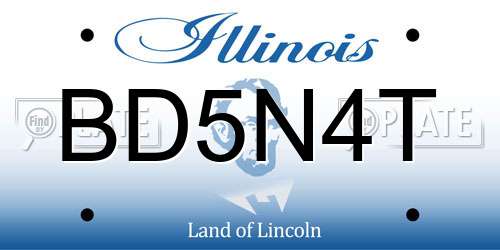 BD5N4T Illinois License Plate