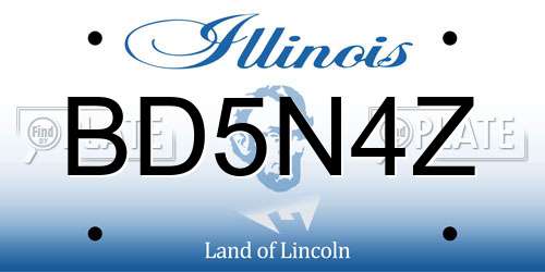 BD5N4Z Illinois License Plate