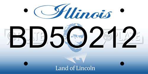 BD5O212 Illinois License Plate
