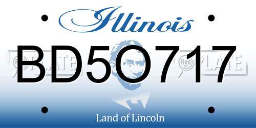 BD5O717 Illinois License Plate