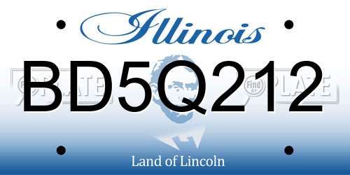 BD5Q212 Illinois License Plate