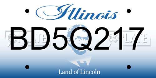 BD5Q217 Illinois License Plate