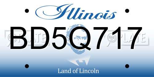 BD5Q717 Illinois License Plate