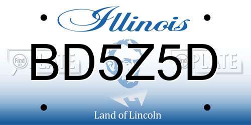 BD5Z5D Illinois License Plate