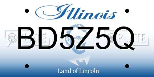 BD5Z5Q Illinois License Plate