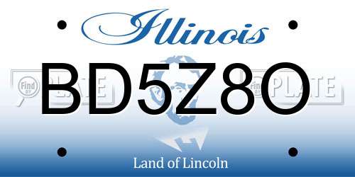BD5Z8O Illinois License Plate