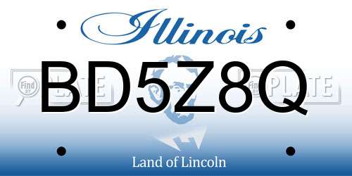 BD5Z8Q Illinois License Plate