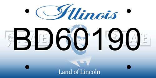 BD60190 Illinois License Plate