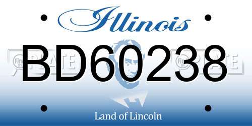 BD60238 Illinois License Plate