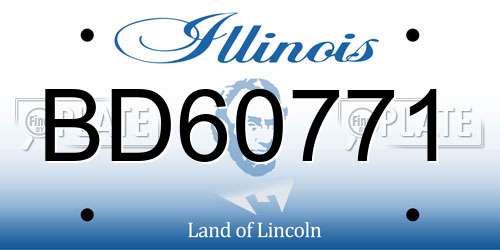 BD60771 Illinois License Plate