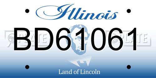 BD61061 Illinois License Plate