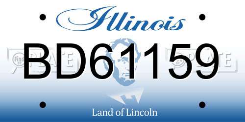 BD61159 Illinois License Plate